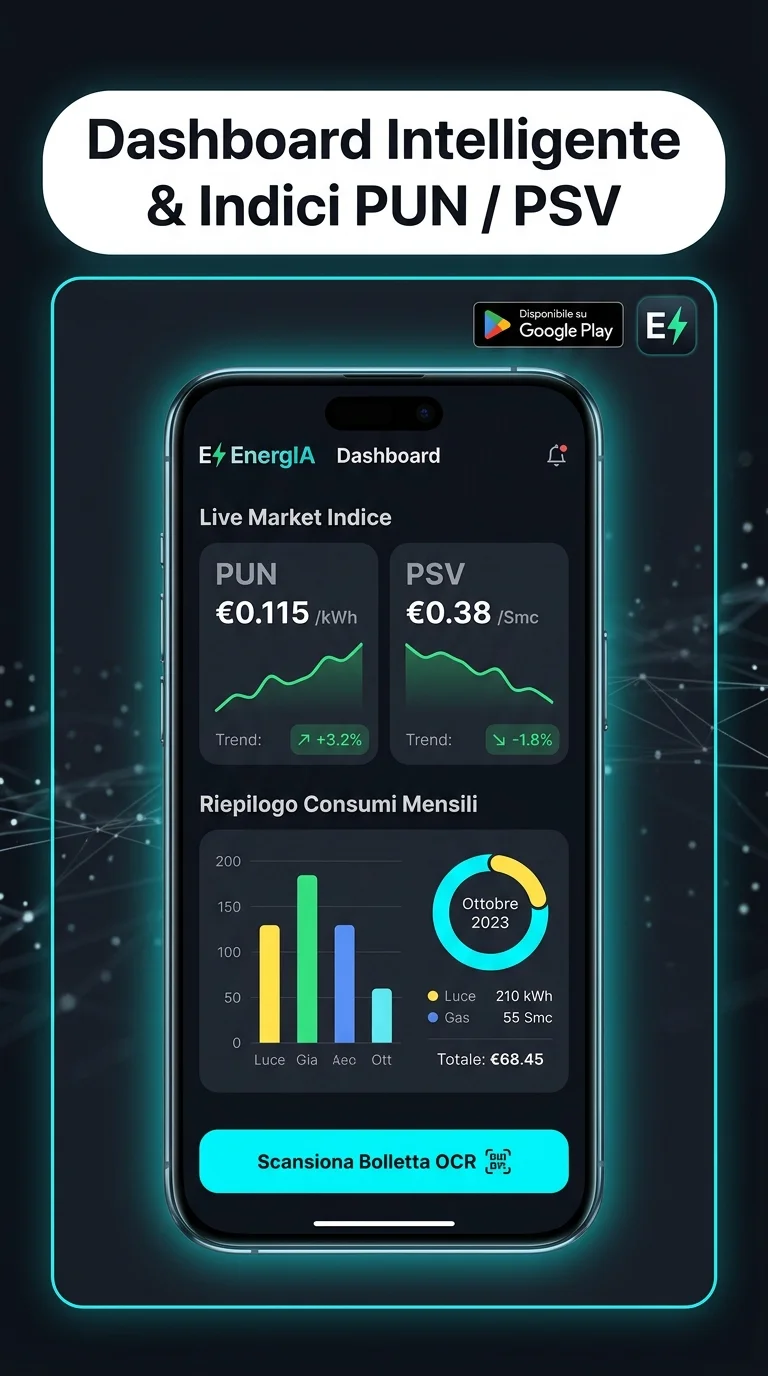 Tab Luce di EnergIA con bolletta Enel, confronto ARERA e risparmio stimato