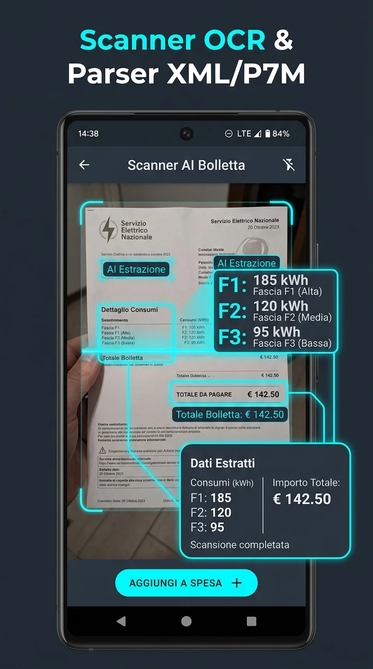 Tab Gas di EnergIA con bolletta Eni Plenitude e stima di spesa annuale